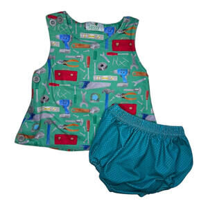 Sassy Stitches Tool Print Bloomer Set - Size 12 months